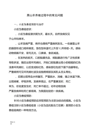 黑山羊养殖技术