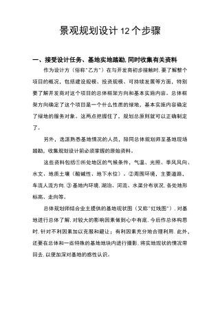景观规划设计12个步骤