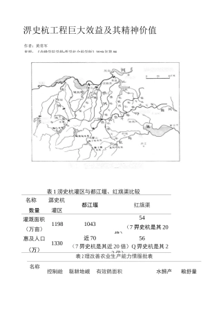 淠史杭工程巨大效益及其精神价值