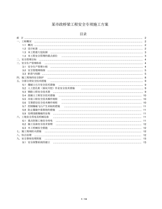 某政桥梁工程安全专项施工方案