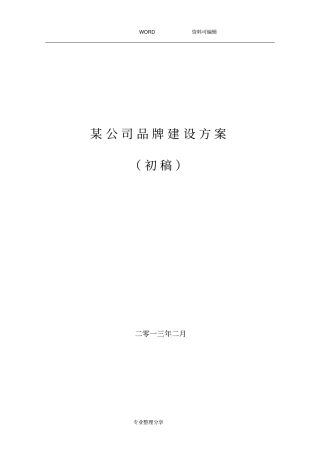 某某公司品牌建设实施方案