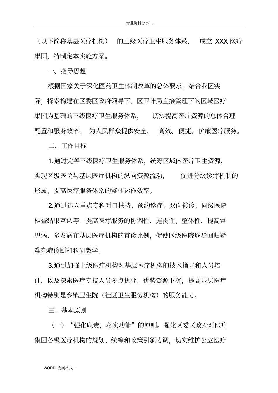 某某医疗集团建议实施计划方案_第2页