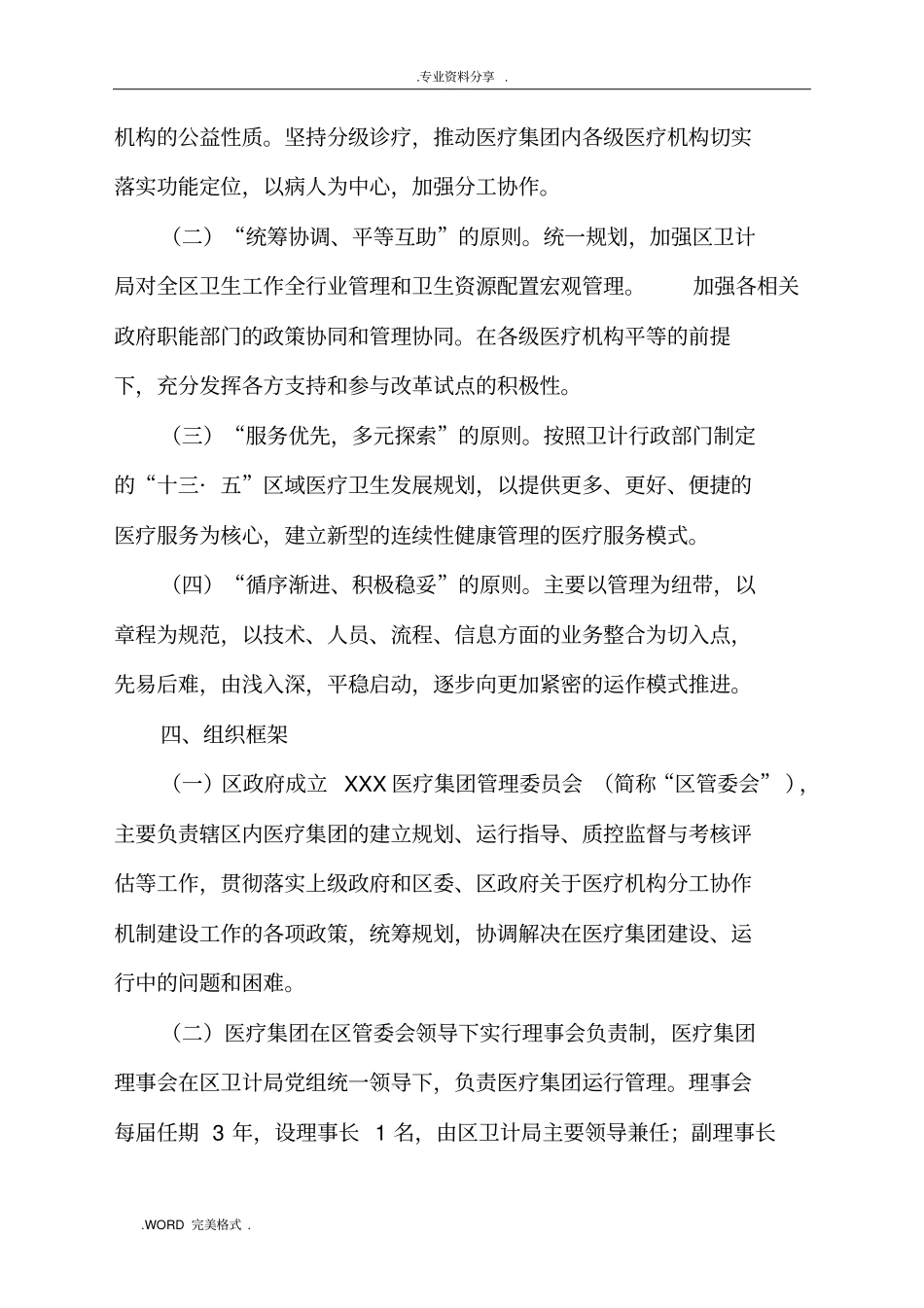 某某医疗集团建议实施计划方案_第3页