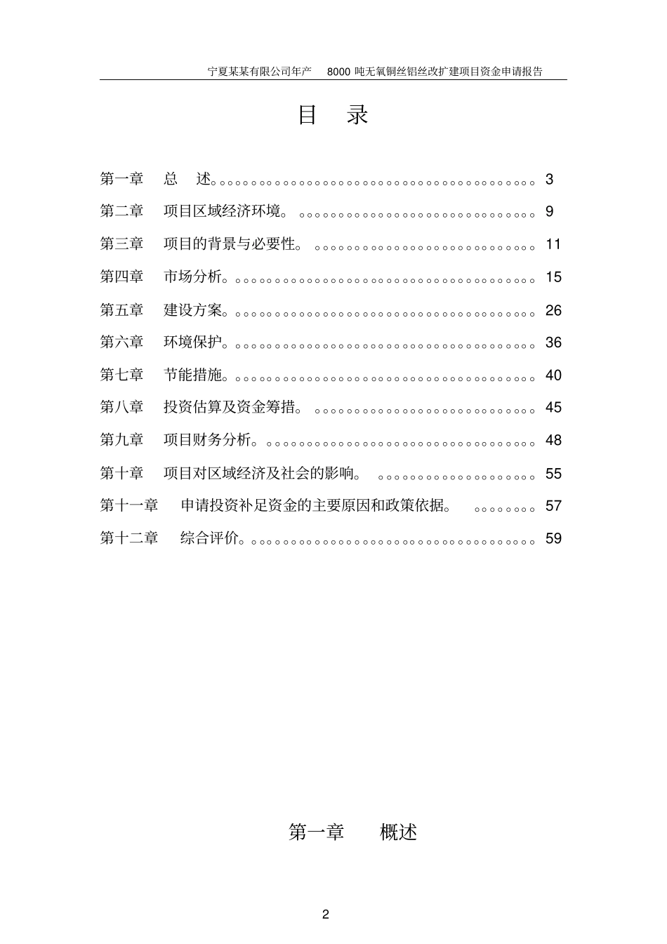 某某有限公司8000吨无氧铜丝铝丝改扩建项目资金申请报告_第2页