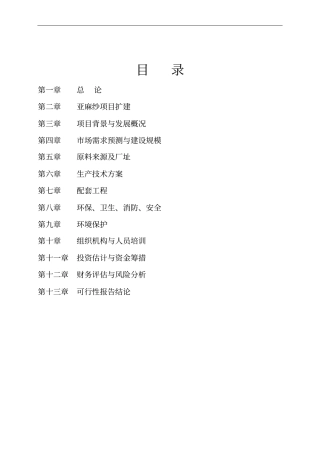 某某麻绒厂扩建亚麻纱项目可行性研究报告