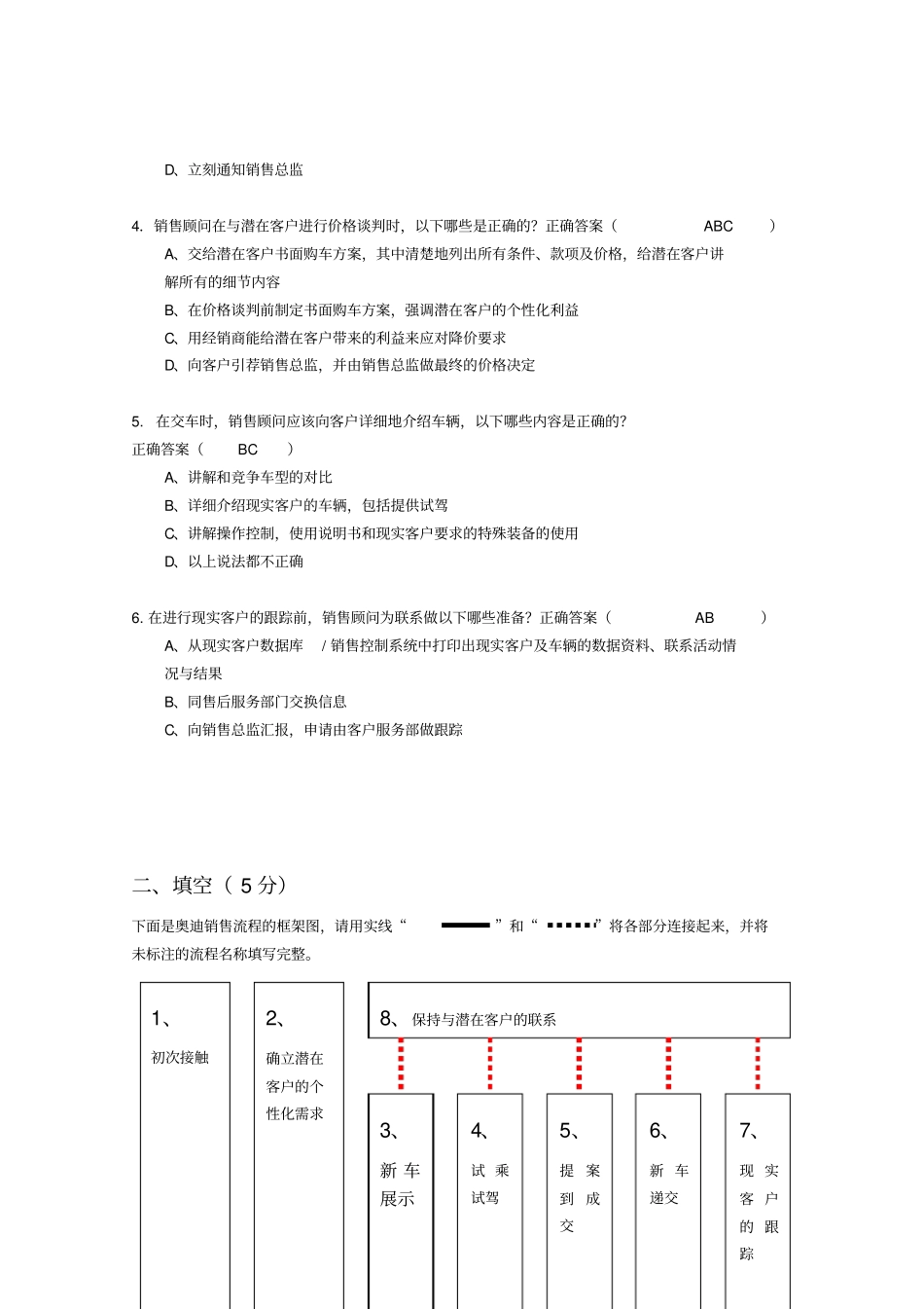 某汽车之星销售竞赛试题库_第2页