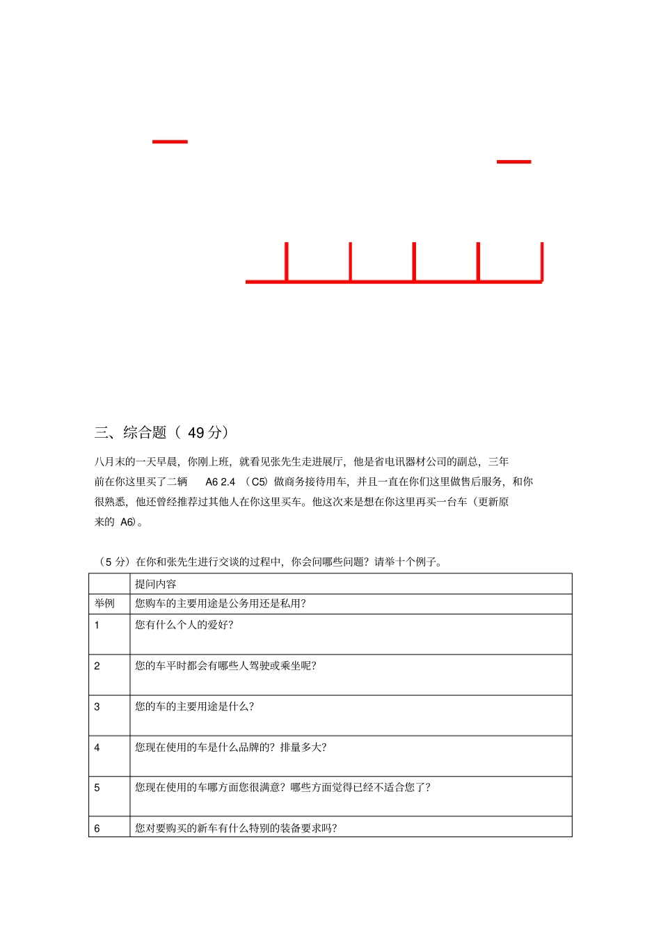 某汽车之星销售竞赛试题库_第3页