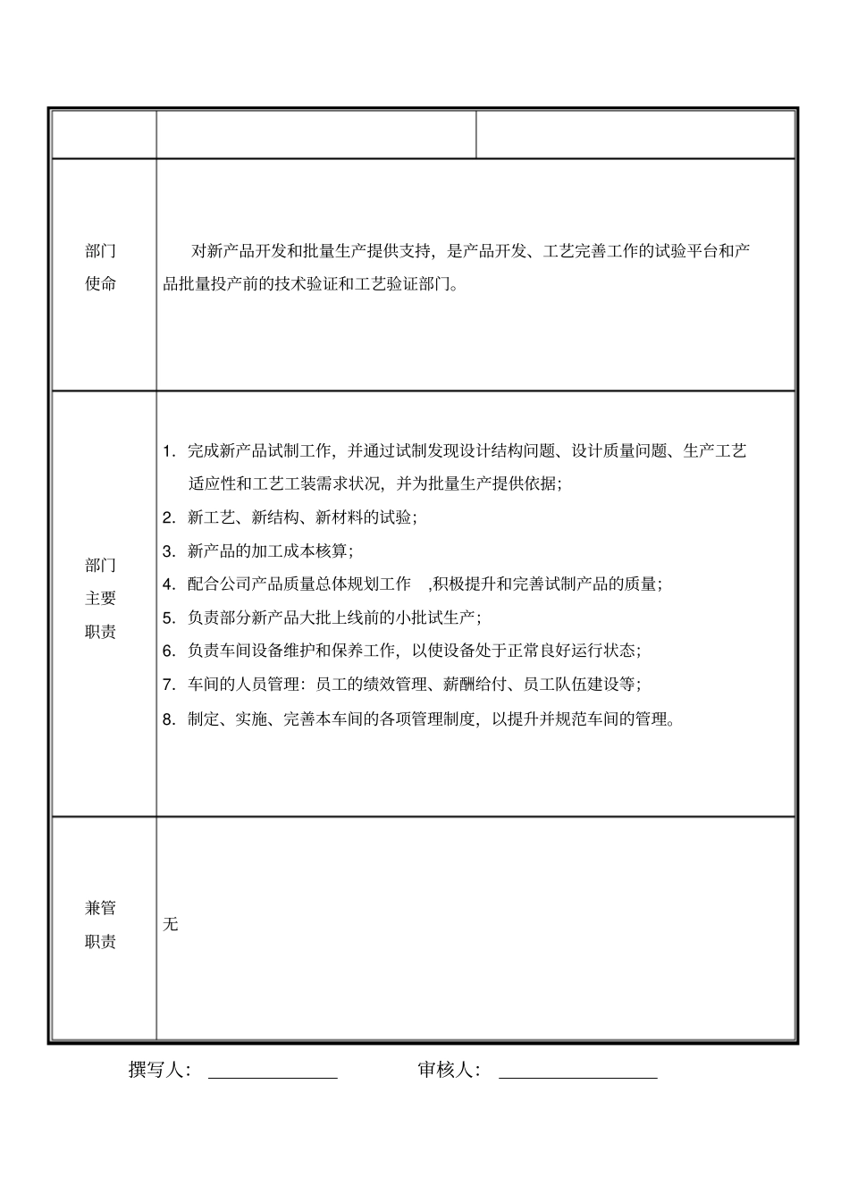 某汽车制造部门职能说明书-试制车间_第2页