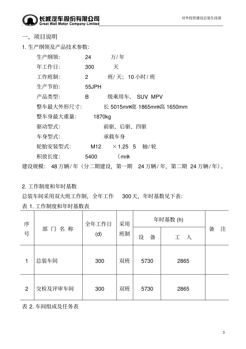 某汽车总装项目总装工艺初步分析报告_第3页