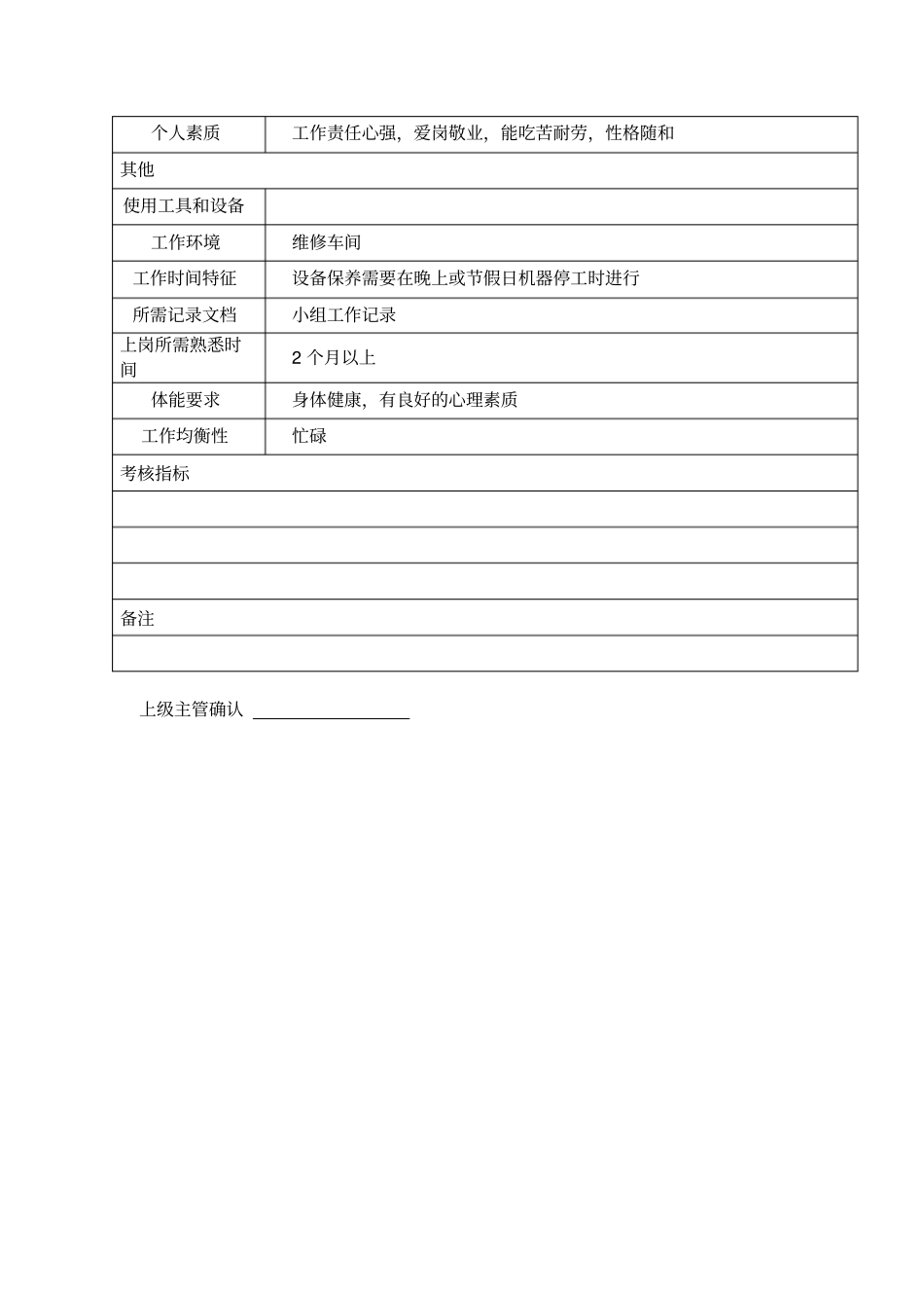 某汽车集团设备部维修组长岗位说明书_第2页