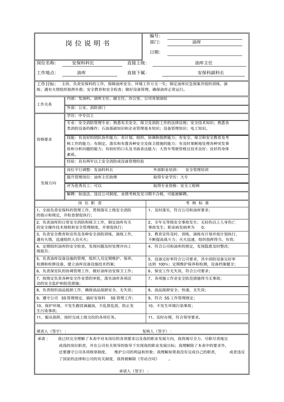 某油库的岗位说明书资料_第1页