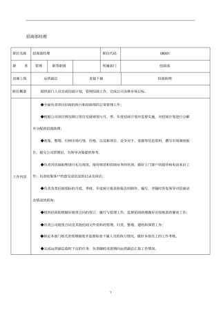 某物业管理企业招商部经理岗位职责