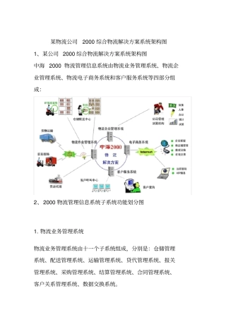 某物流公司综合物流解决方案
