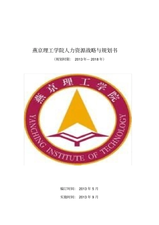 某理工学院人力资源战略与规划书