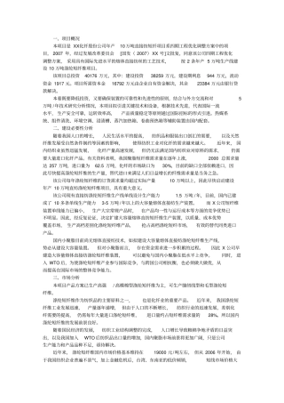 某直接短纤维项目可行性研究报告