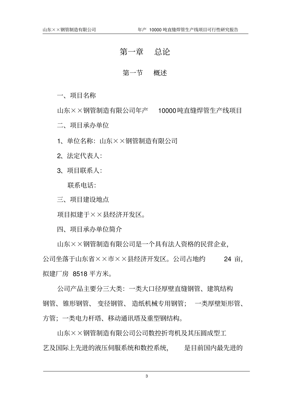 某直缝焊管生产项目可行性研究报告_第3页