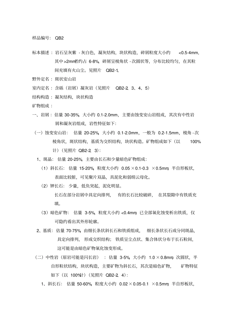 某矿区岩矿鉴定报告1_第2页