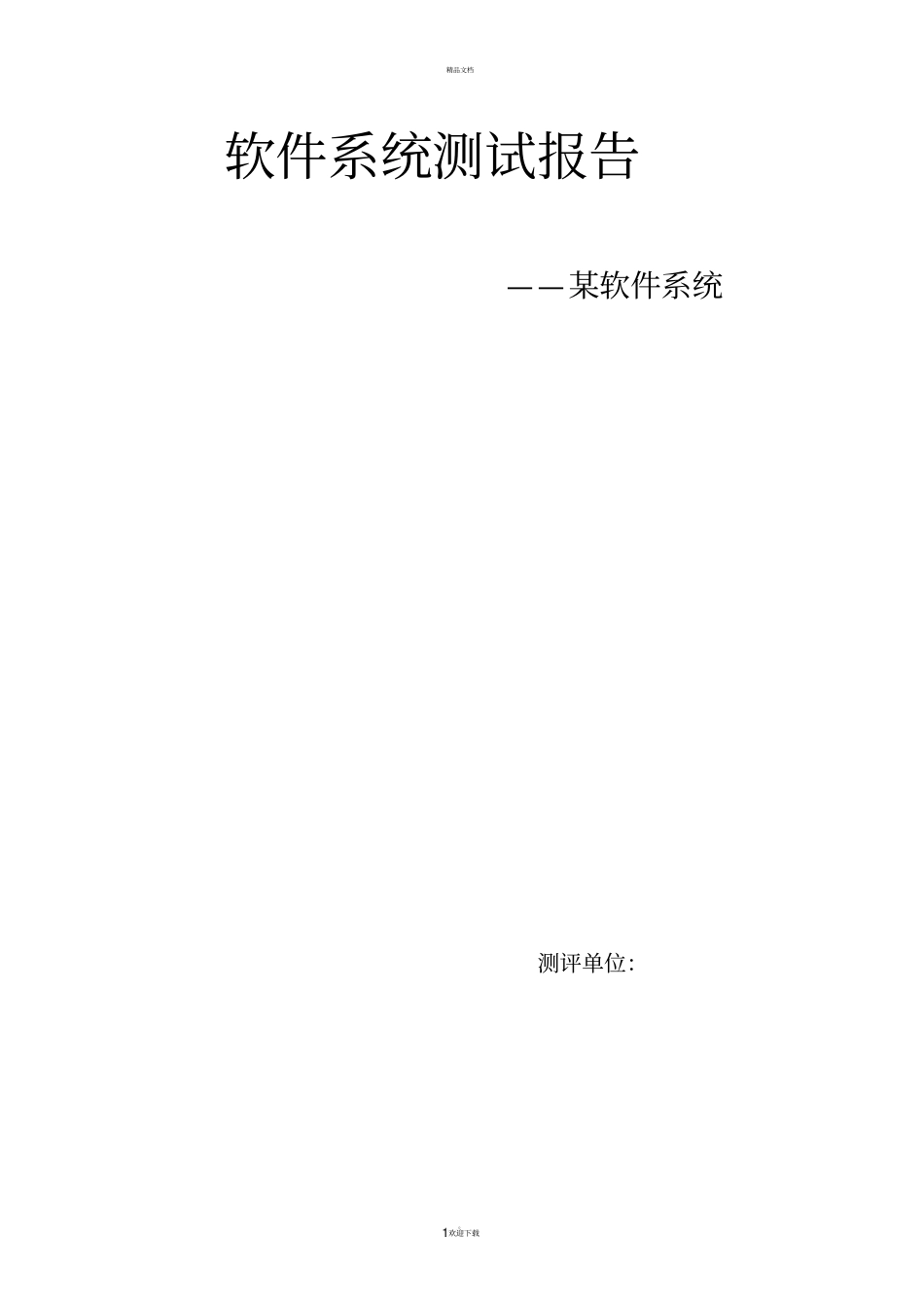 某软件系统经典测试报告_第1页