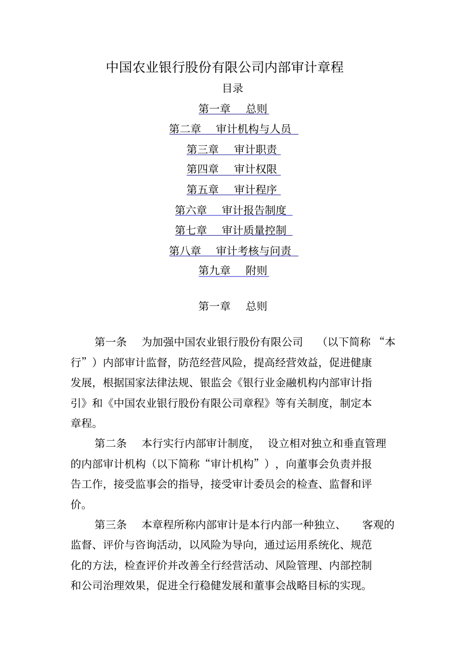 某银行审计章程_第1页