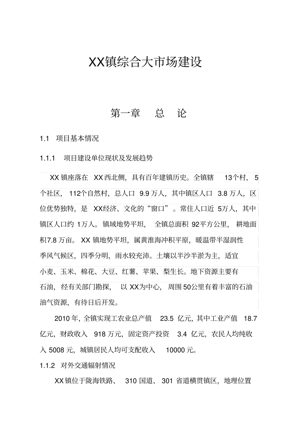 某镇综合大场建设项目可行性实施计划书_第1页
