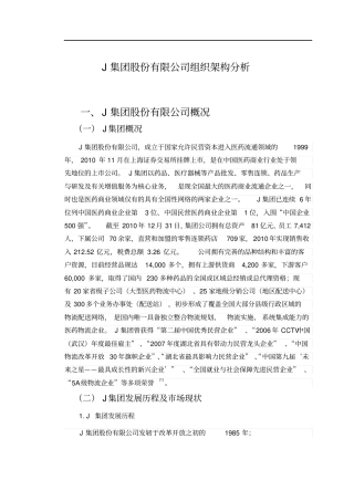 某集团股份有限公司组织架构分析教材