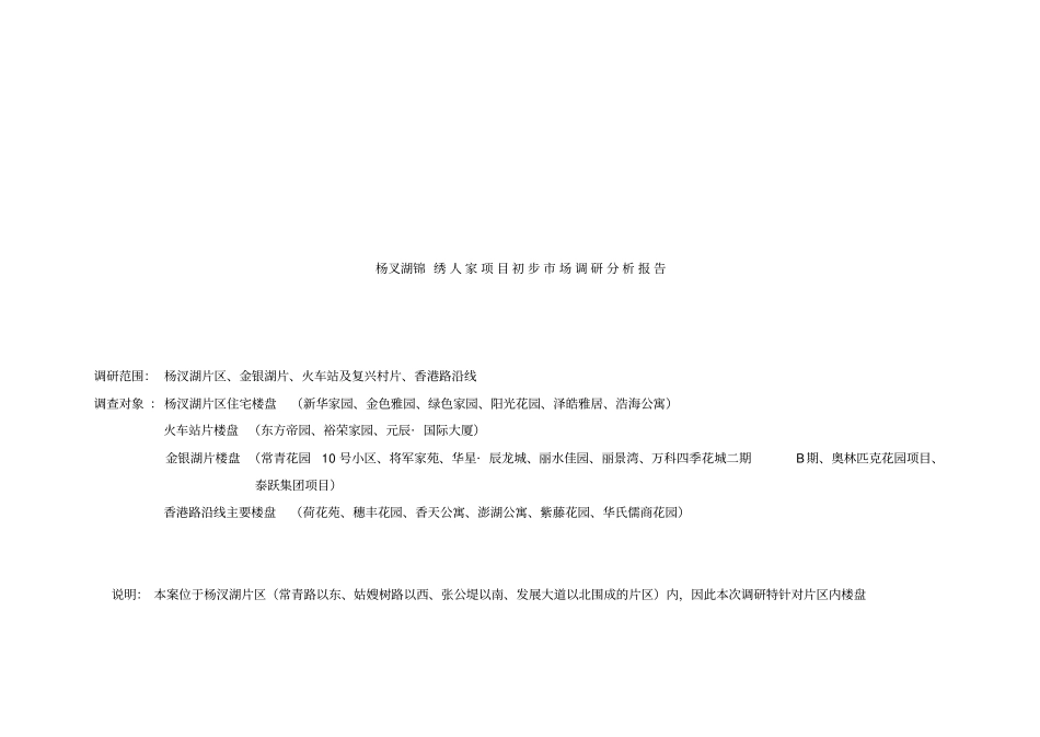 某项目初步场调研分析报告_第1页