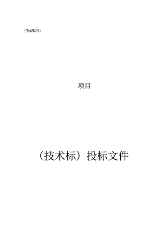 某项目技术投标文件