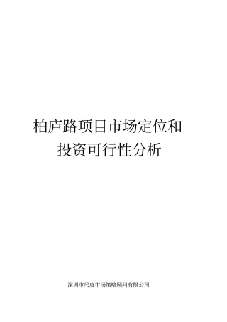 某项目投资可行性分析报告