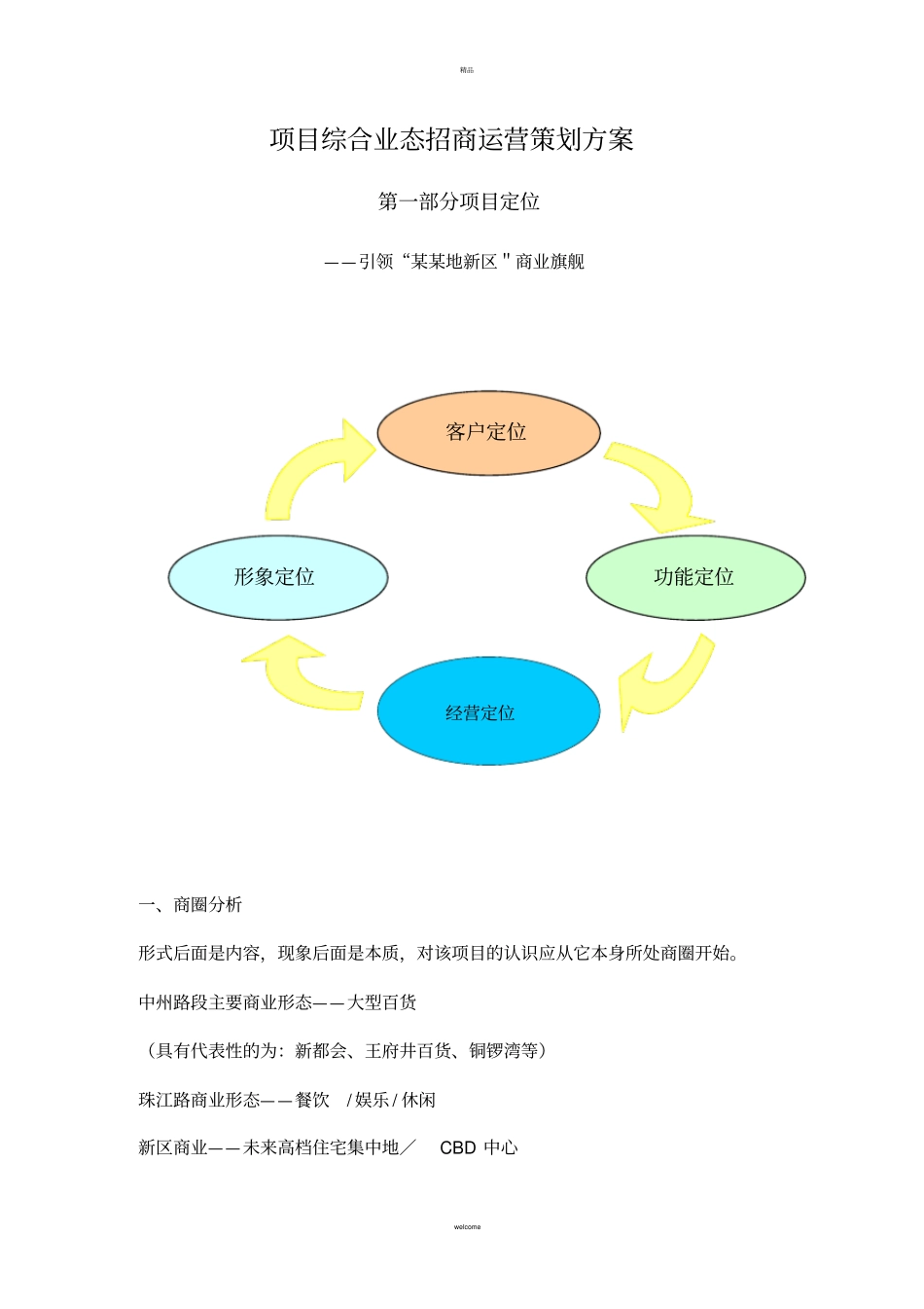 某项目综合业态招商经营策划方案_第1页