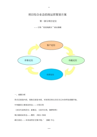 某项目综合业态招商经营策划方案