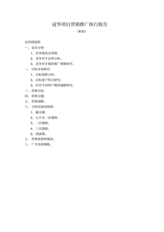 某项目营销推广执行报告