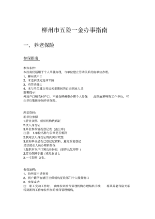 柳州五险一金办事指引