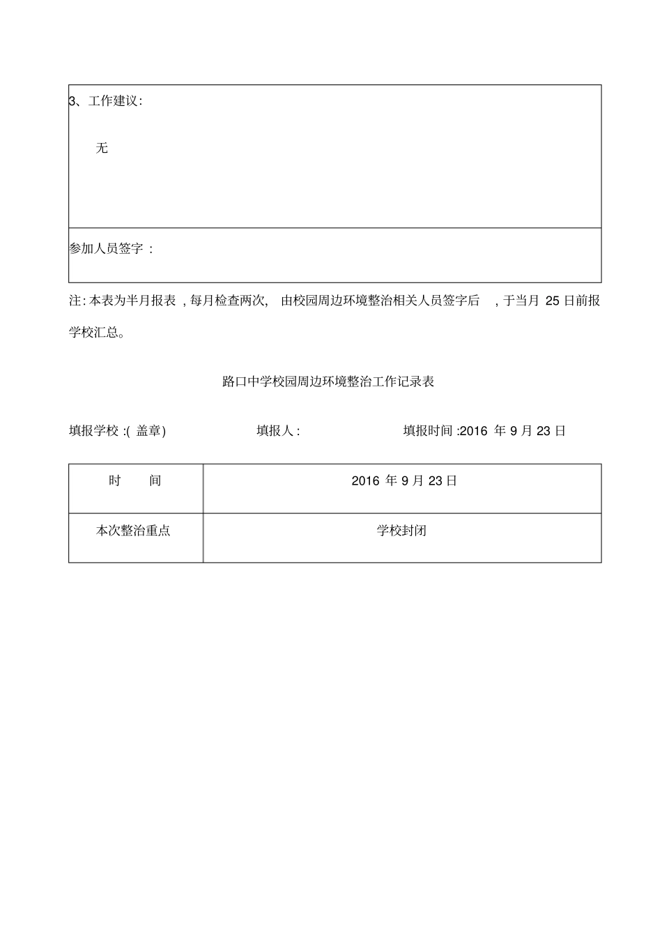 校园周边环境治理工作记录表_第2页