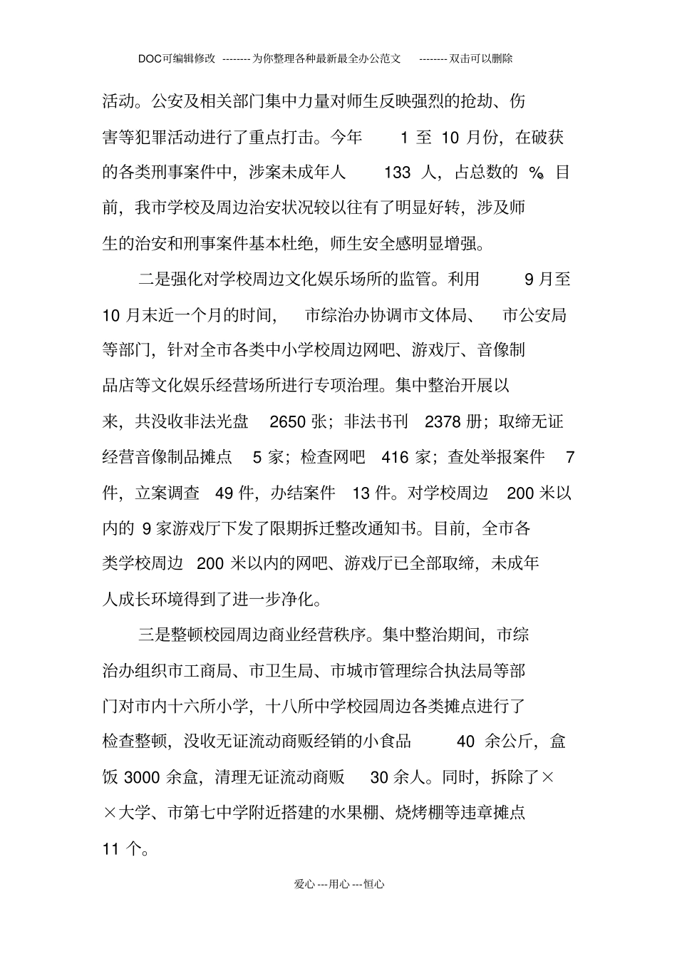 校园周边秩序整治总结汇报_第3页