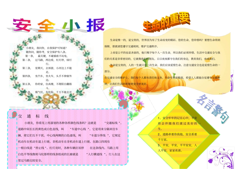 校园安全小报_第3页