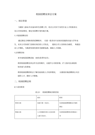 校园招聘方案