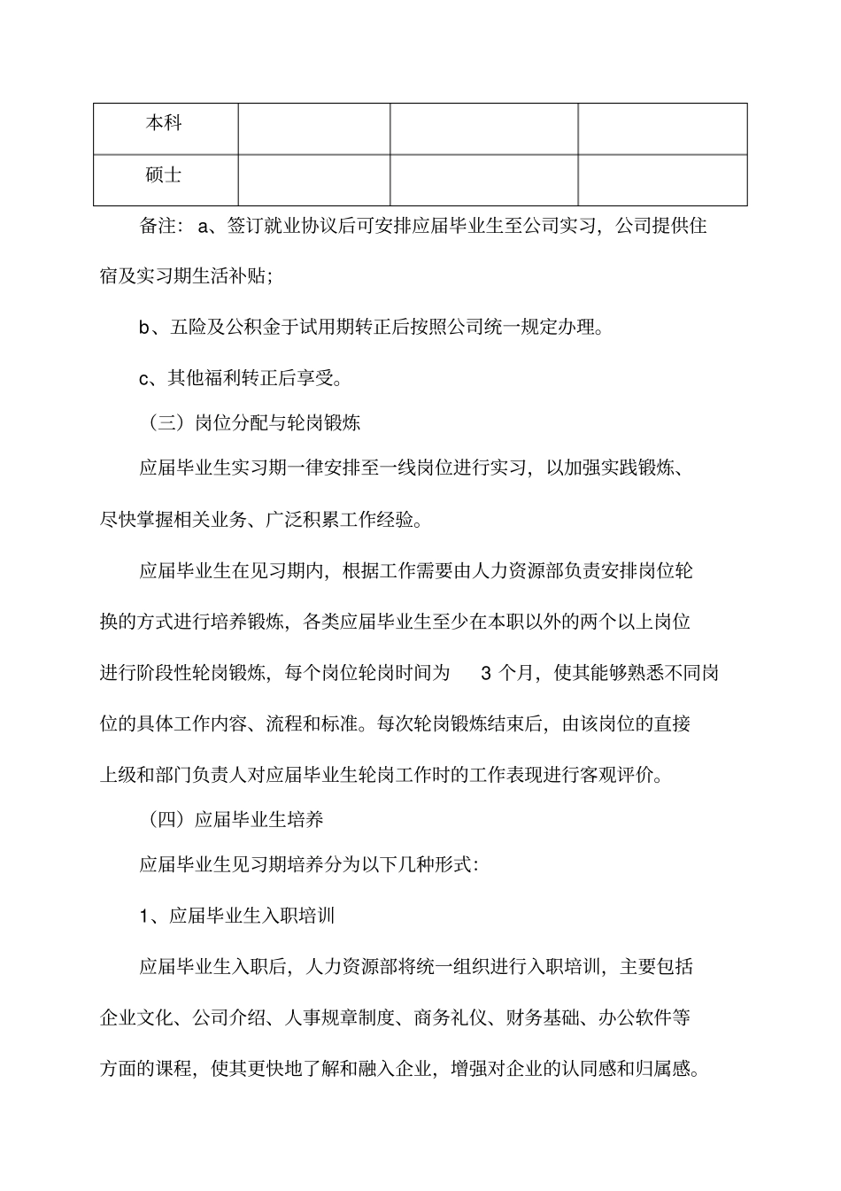 校园招聘应届毕业生培养方案_第3页