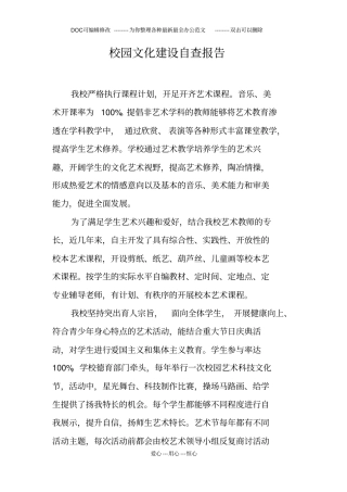 校园文化建设自查报告