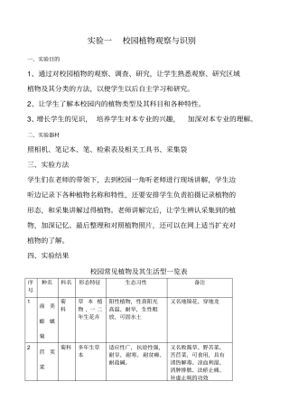 校园植物观察与识别