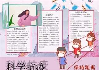 校园疫情防控抗疫知识宣传小报模板