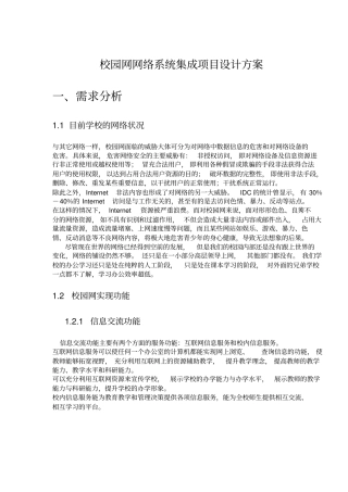 校园网网络系统集成项目设计方案