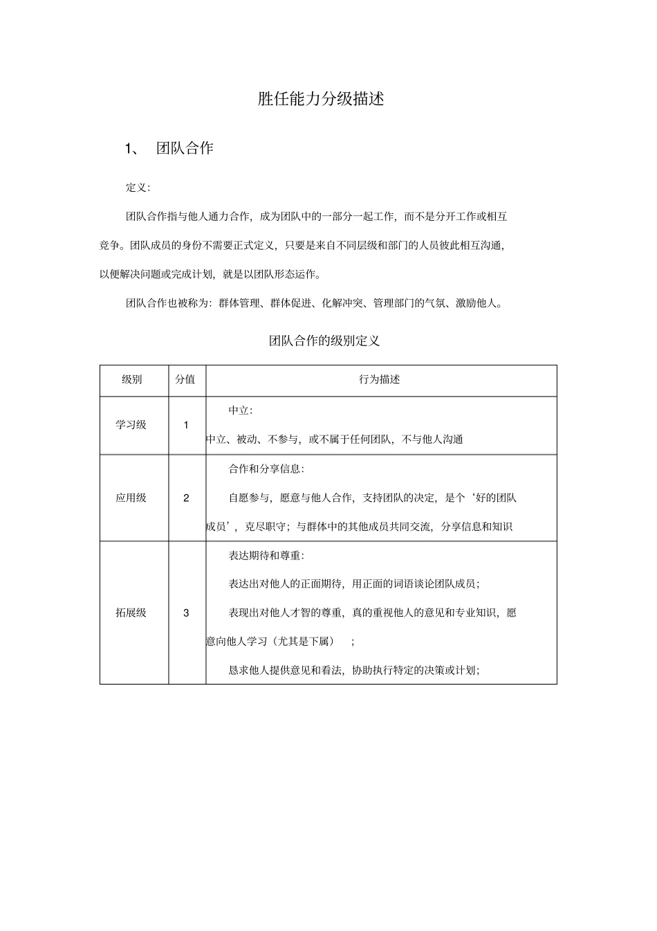 核心和通用胜任力等级描述_第2页