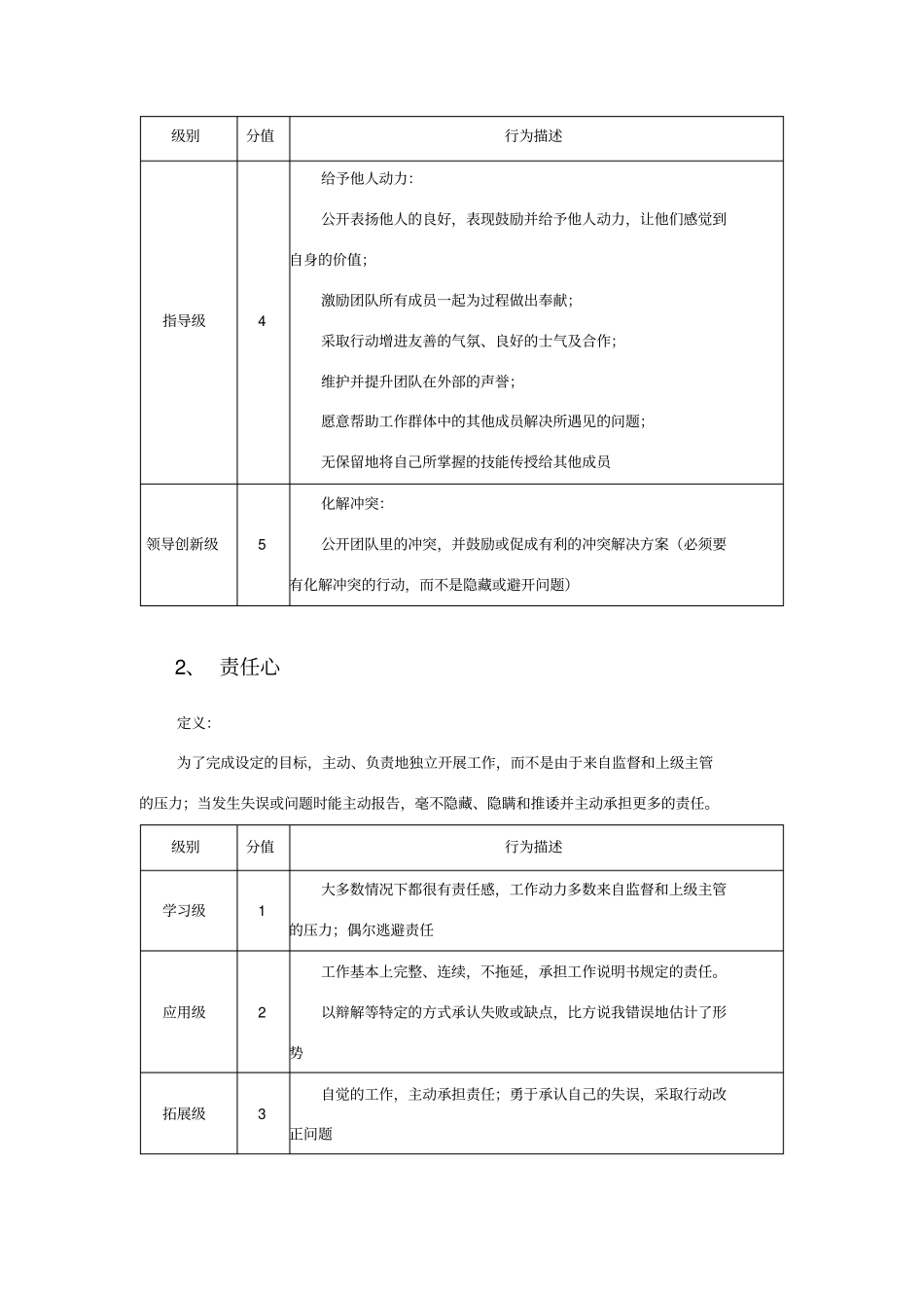 核心和通用胜任力等级描述_第3页