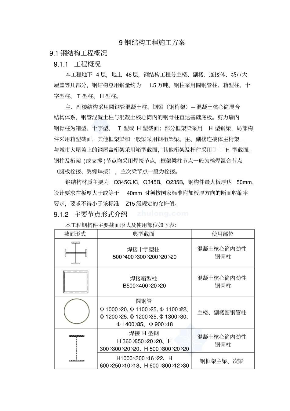 核心筒结构商业楼钢结构安装施工方案_第3页