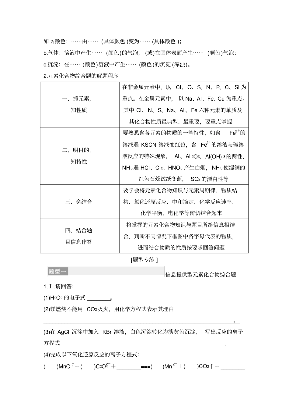 核心素养提升19元素化合物综合应用及对环境的影响_第2页