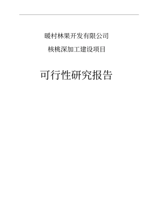 核桃深加工建设项目可行性研究报告
