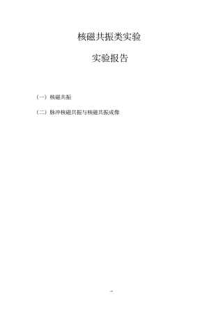 核磁共振类试验-试验报告