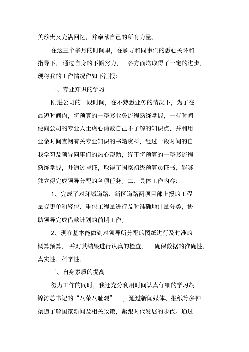 核算员试用期工作总结_第3页