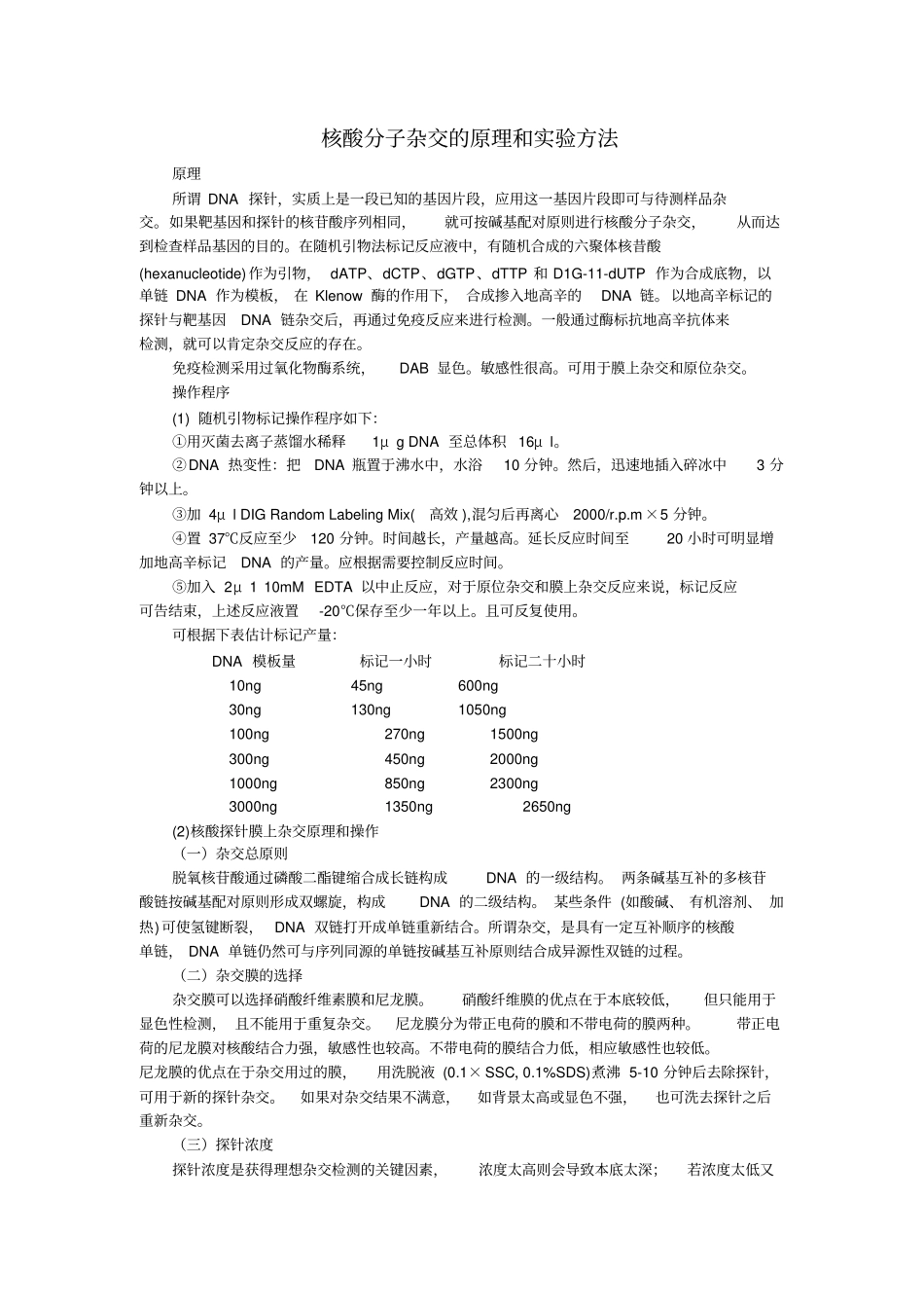 核酸分子杂交的原理和试验方法_第1页