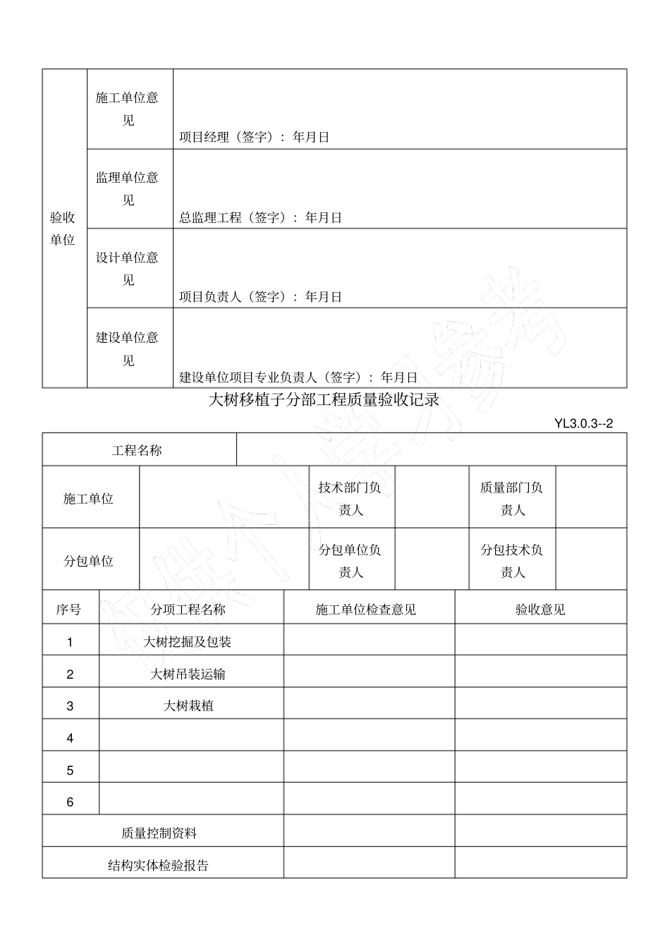 栽植工程分部子分部工程质量验收记录_第3页